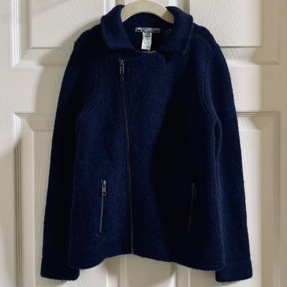 Bonpoint Navy Camel Hair Sweater Cardigan Sweater Jacket New with Tags Boy's 8 - Picture 6 of 8